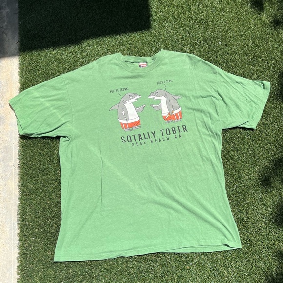 American Vintage Other - VTG 00’s Funny Seal Beach, CA Drinking Shark Tee